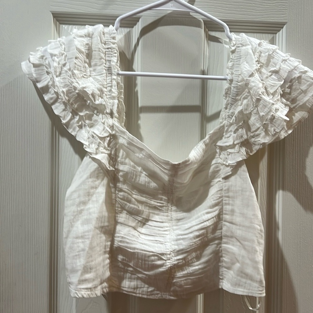 Free people white crop top size M